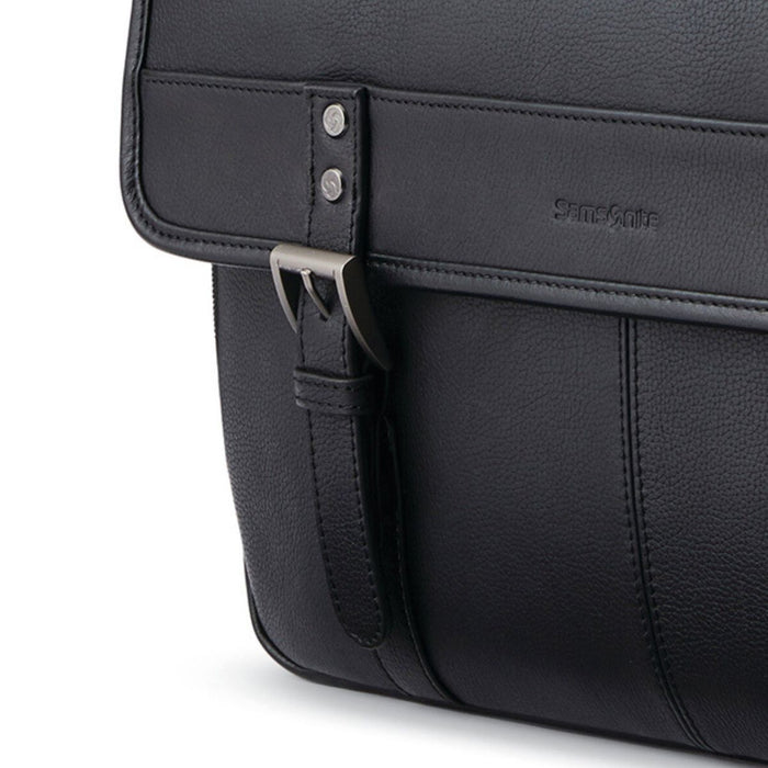 Samsonite Classic Leather Flapover - Black