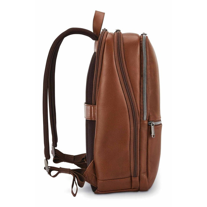 Samsonite Classic Leather Slim Backpack - Cognac