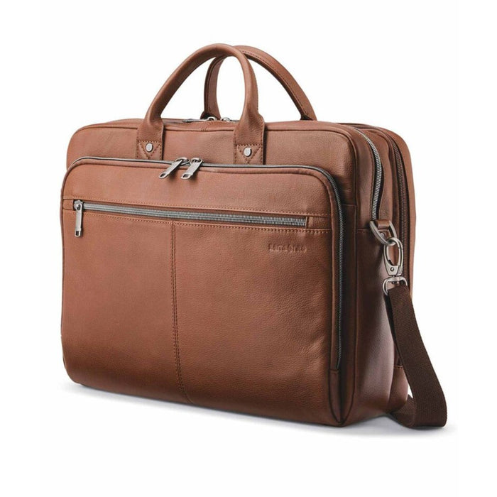 Samsonite Classic Leather Toploader - Cognac — Carry Luggage Co