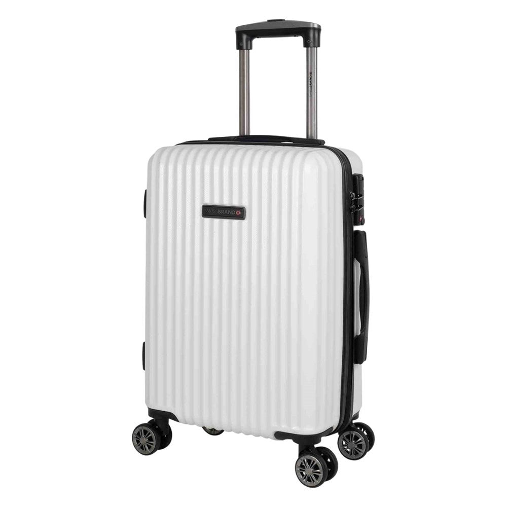 Swissbrand Riga Cabin Trolley Case - 56cm - White — Carry Luggage Co