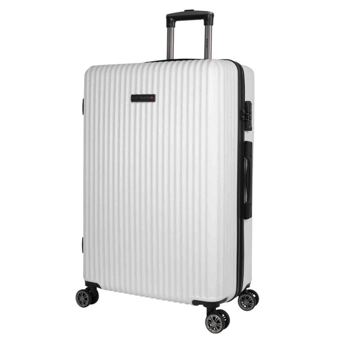 Swissbrand Riga Trolley Case 77cm White Carry Luggage Co